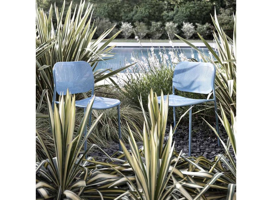 Karrige kopshti në metal të lyer Prodhuar në Itali 2 Copë - Synergy Viadurini