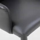 Karrige ngrënieje me mbështetëse krahu e veshur me lëkurë të zezë Prodhuar në Itali - Meyer Viadurini