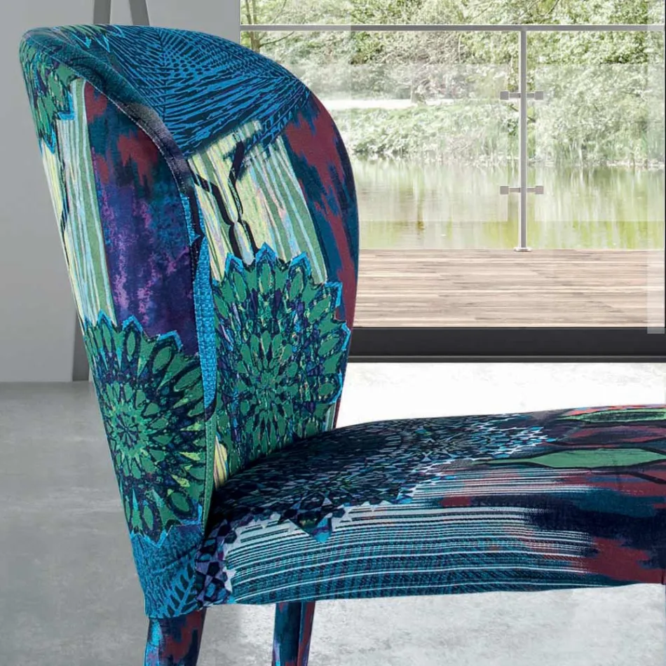 Karrige ngrënieje me sedilje dhe këmbë të veshura me susta Made in Italy - Verona Viadurini