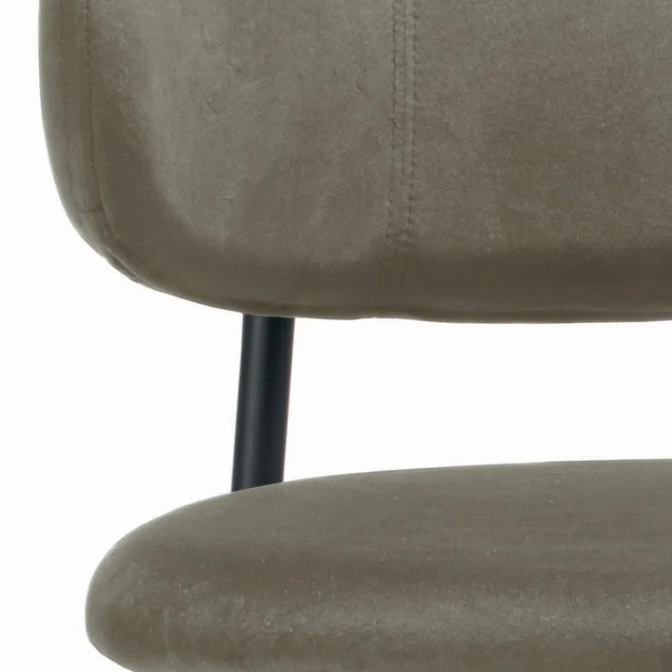 Karrige ngrënieje me sedilje dhe mbështetëse kadife Prodhuar në Itali - Livorno Viadurini