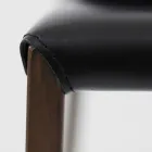 Karrige ngrënieje me strukturë Corten dhe sedilje lëkure Prodhuar në Itali - Orietta Viadurini