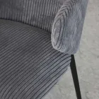 Karrige ngrënieje me kornizë metalike dhe sedilje kadifeje - Ridni Viadurini