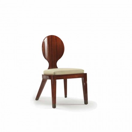 Dizenjoni karrige ngrënieje të veshur me susta në dru të qetë, L51xP53cm, Nicole Viadurini