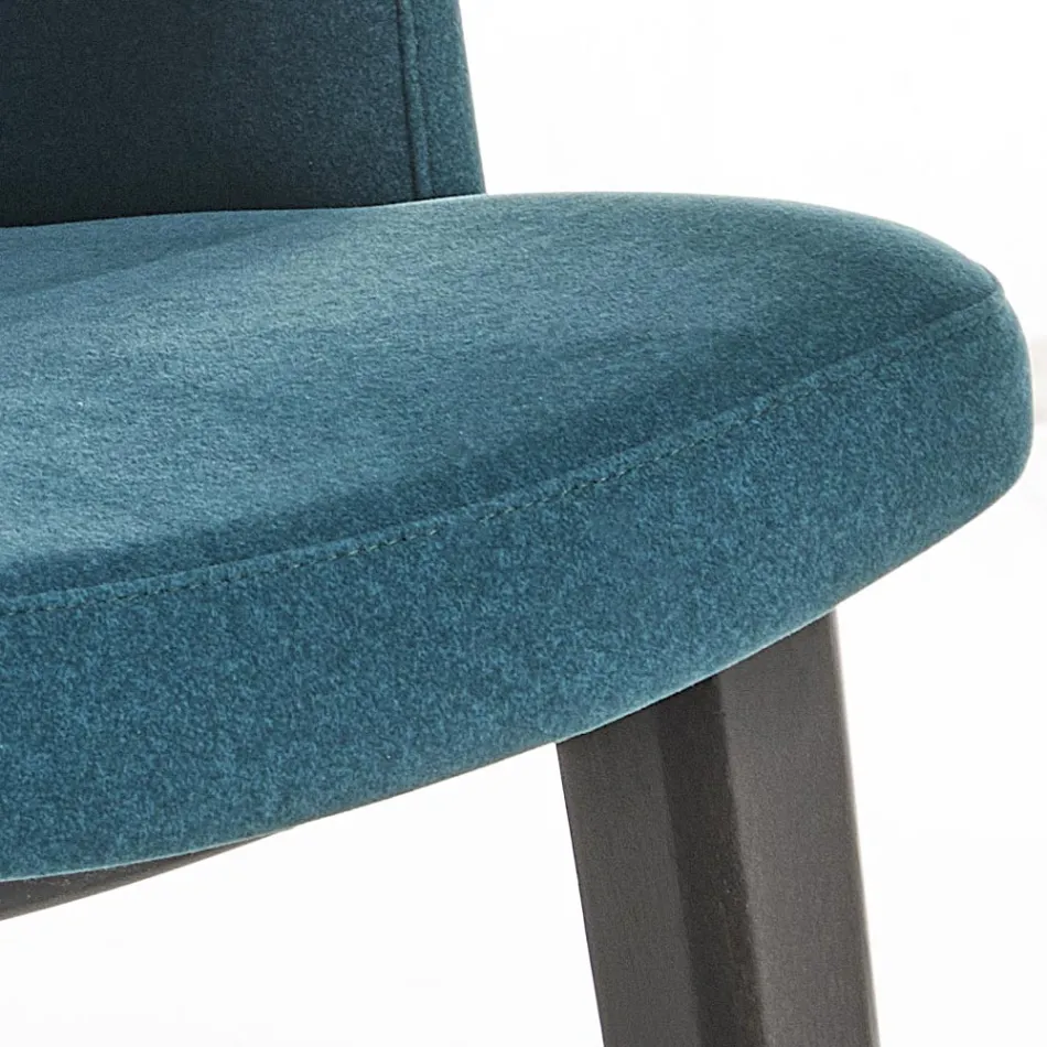 Karrige ngrënieje prej druri me sedilje kadife jeshile në shishe Prodhuar në Itali - Eddard Viadurini