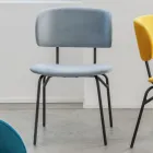 Karrige e ngrënies në metal dhe kadife rezistente ndaj njollave, 2 copë - Valnerina Viadurini