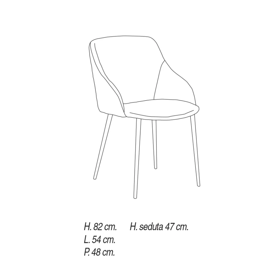 Karrige ngrënieje metalike e mbuluar me mikrofibër Prodhuar në Itali - Suzanne Viadurini