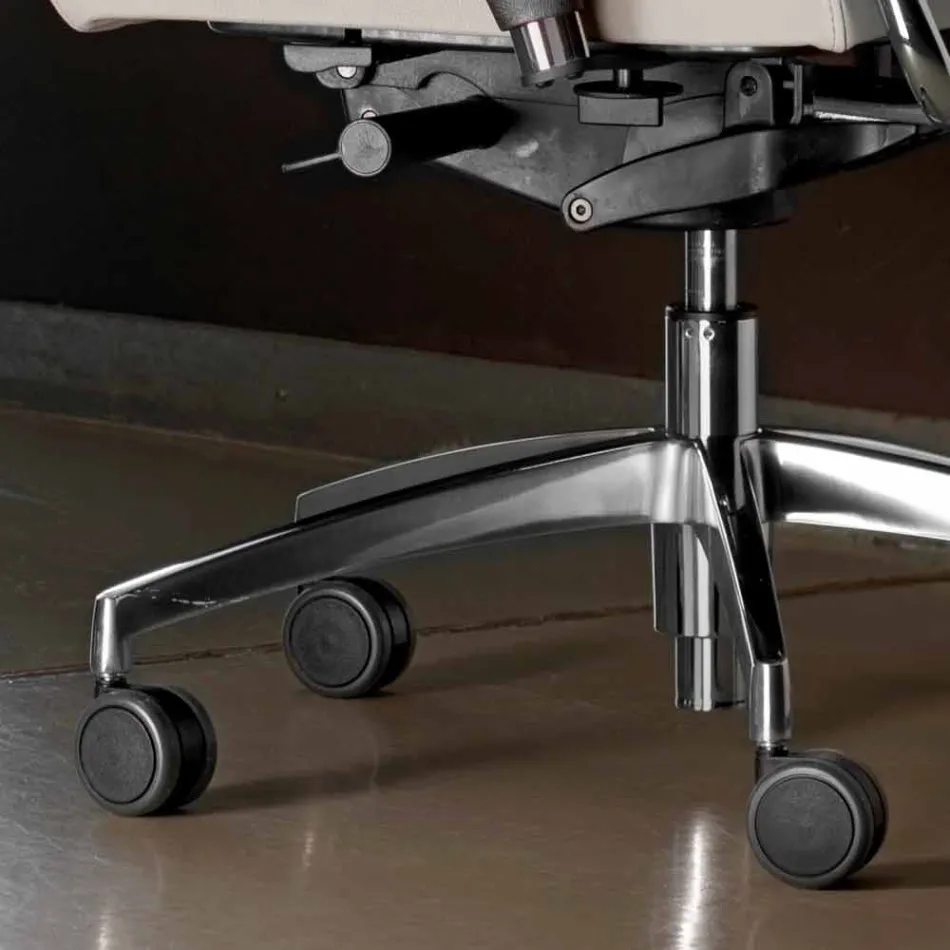 Karrige Ergonomic Swivel Office Desk me Rrota dhe Mbështetëse Krahësh - Gimiglia Viadurini