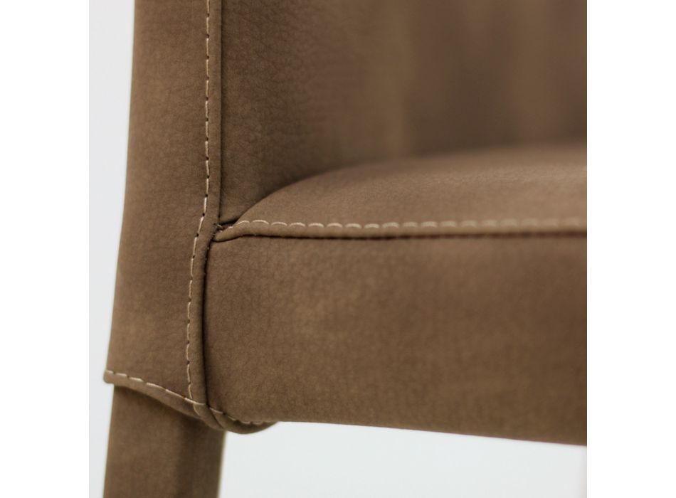 Karrige e dhomës së ndenjes me shpinë të lartë në lëkurë artificiale Prodhuar në Itali - Orietta Viadurini
