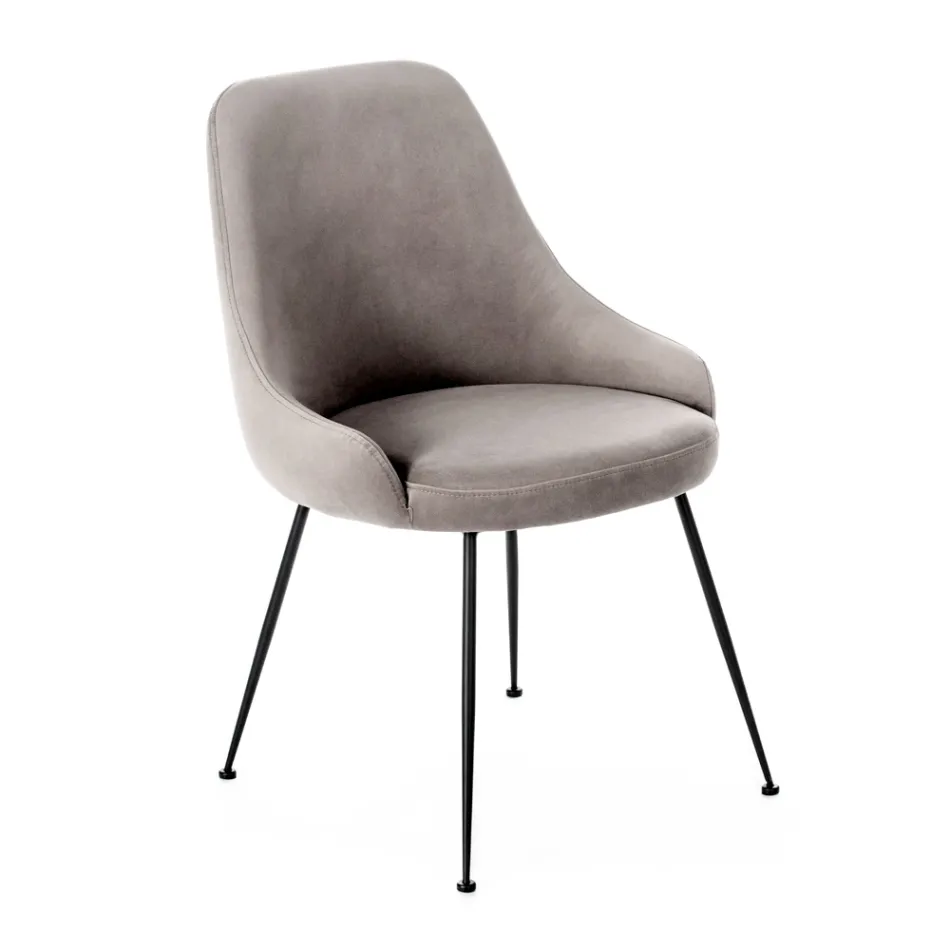 Karrige e dhomës së ndenjes me ndenjëse në pëlhurë mikrofibër me ngjyra të ndryshme - Sandalwood Viadurini