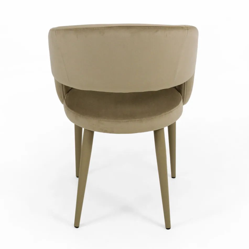 Karrige e dhomës së ndenjes me mbulim me litar sediljeje kadife Prodhuar në Itali - Savignano Viadurini