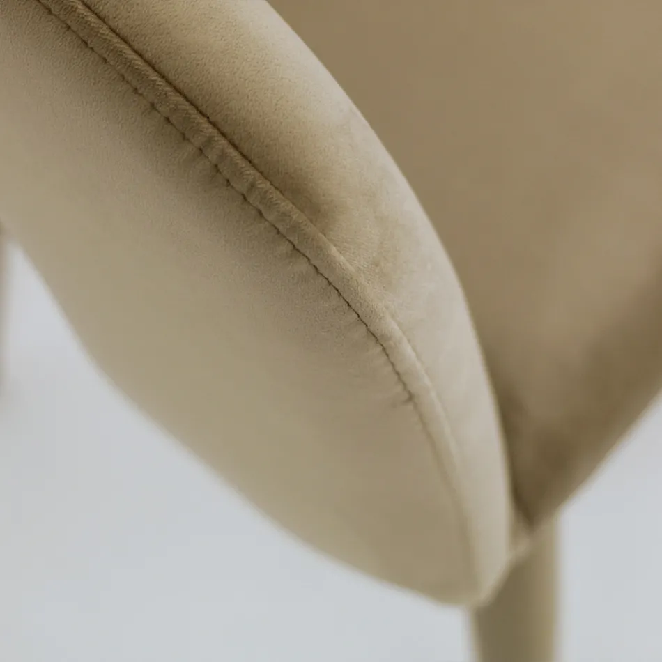 Karrige e dhomës së ndenjes me mbulim me litar sediljeje kadife Prodhuar në Itali - Savignano Viadurini