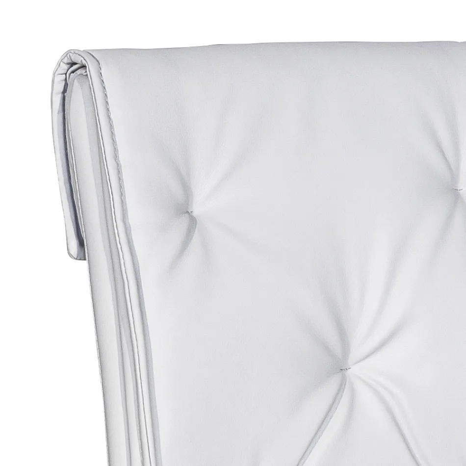 Karrige e dhomës së ndenjes me strukturë dhe sedilje prej lëkure artificiale Made in Italy - Grogu Viadurini