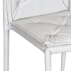 Karrige e dhomës së ndenjes me strukturë dhe sedilje prej lëkure artificiale Made in Italy - Grogu Viadurini