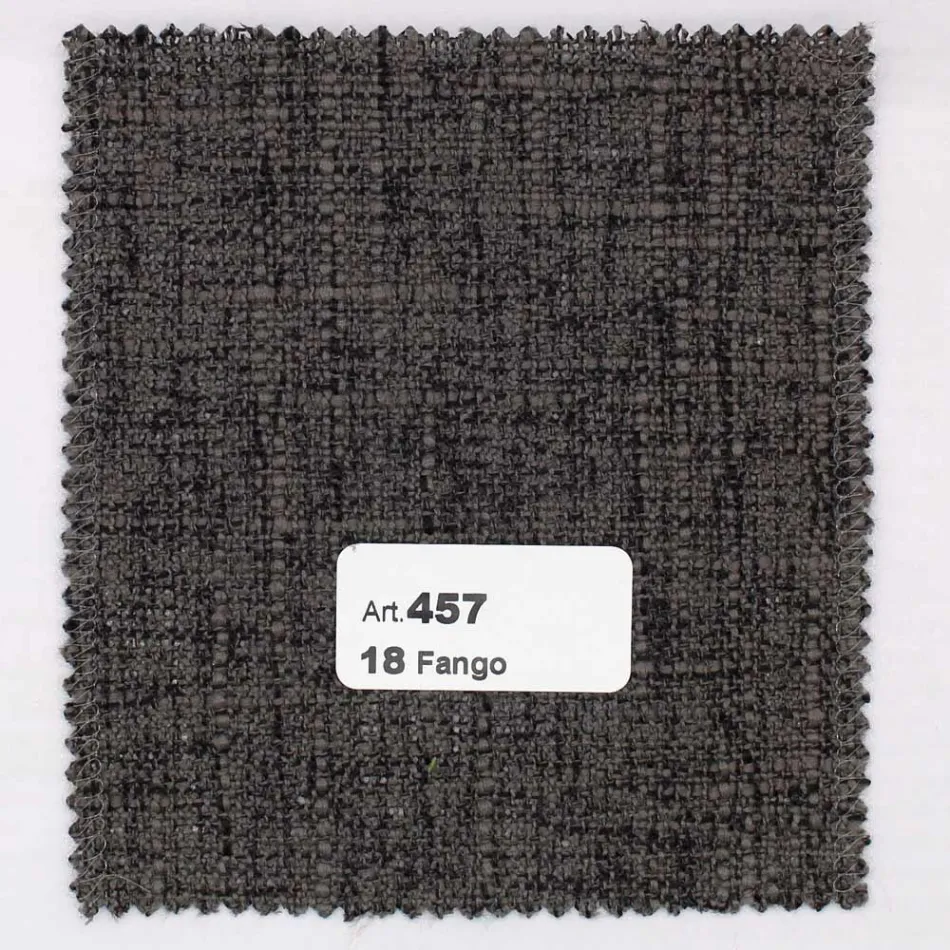 Karrige e dhomës së ndenjes me dru dhe pëlhurë hiri të njollosur Prodhuar në Itali - Aspekt Viadurini