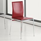 Dizajni karrige e dhomës së ndenjes me metal krom dhe lëkurë të rigjeneruar - Gautier Viadurini