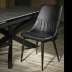 Karrige e dhomës së ndenjes prej metali dhe lëkure eko me veshje të ndryshme - Onde Viadurini