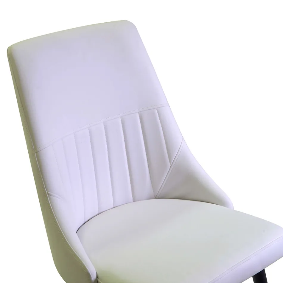 Karrige e dhomës së ndenjes prej metali dhe lëkure eko me veshje të ndryshme - Onde Viadurini