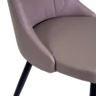 Karrige e dhomës së ndenjes prej metali dhe lëkure eko me veshje të ndryshme - Onde Viadurini