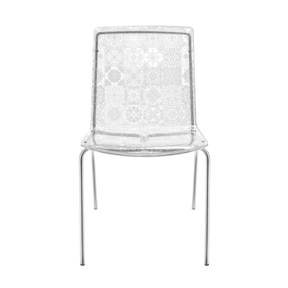 Karrige e dhomës së ndenjes me pleksiglas dhe hekur Prodhuar në Itali, 2 copë - Pumbaa Viadurini