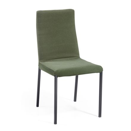 Karrige e dhomës së ndenjes në pëlhurë jeshile Prodhuar në Itali - Fiorito Viadurini