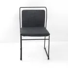 Karrige e dhomës së ndenjes në pëlhurë dhe llak Prodhuar në Itali - Uralia Viadurini