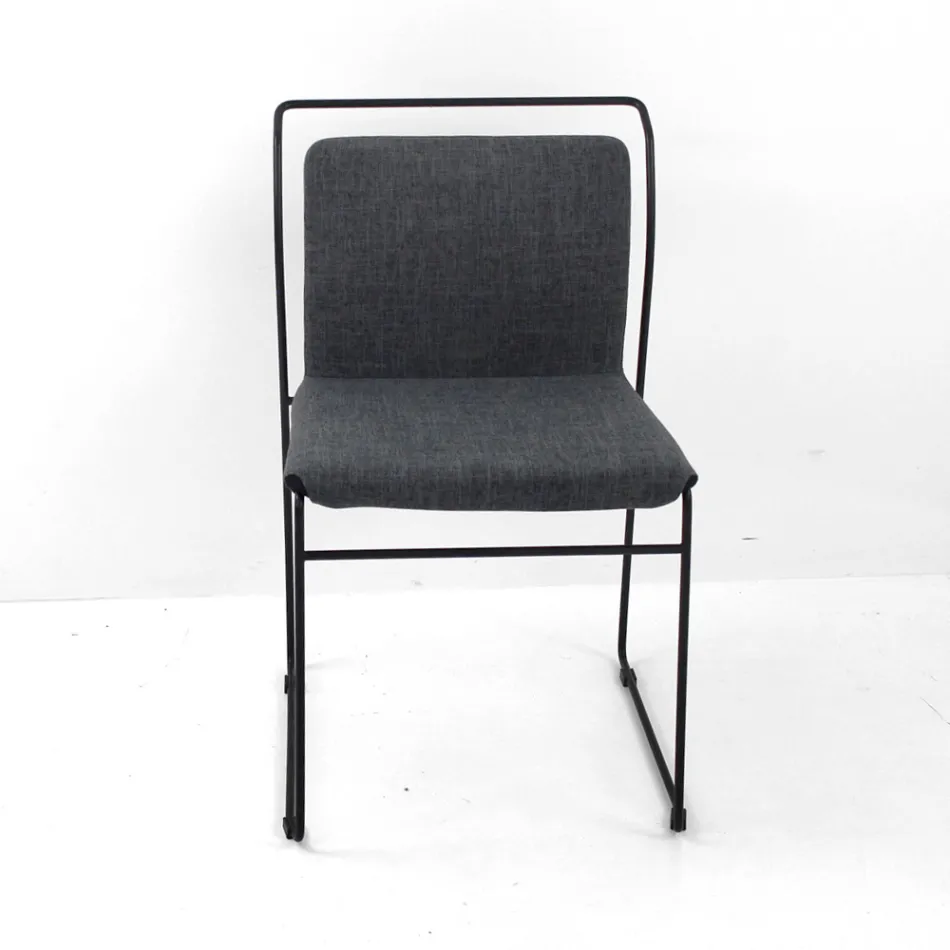 Karrige e dhomës së ndenjes në pëlhurë dhe llak Prodhuar në Itali - Uralia Viadurini