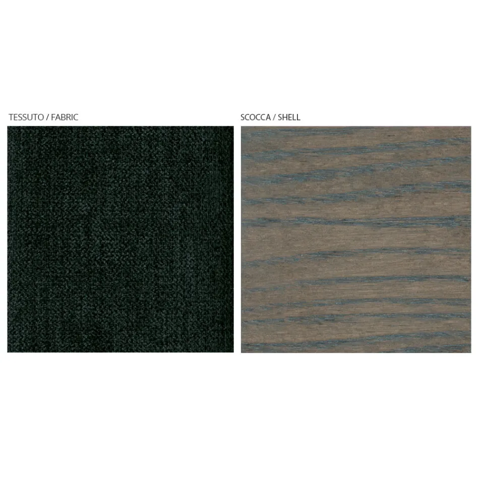 Karrige e dhomës së ndenjes me pëlhurë dhe dru të fortë ahu Prodhuar në Itali - Rein Viadurini