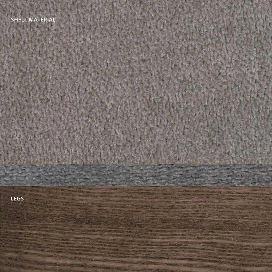 Karrige e dhomës së ndenjes në pëlhurë dhe druri modern i bërë në Itali, Oriella Viadurini