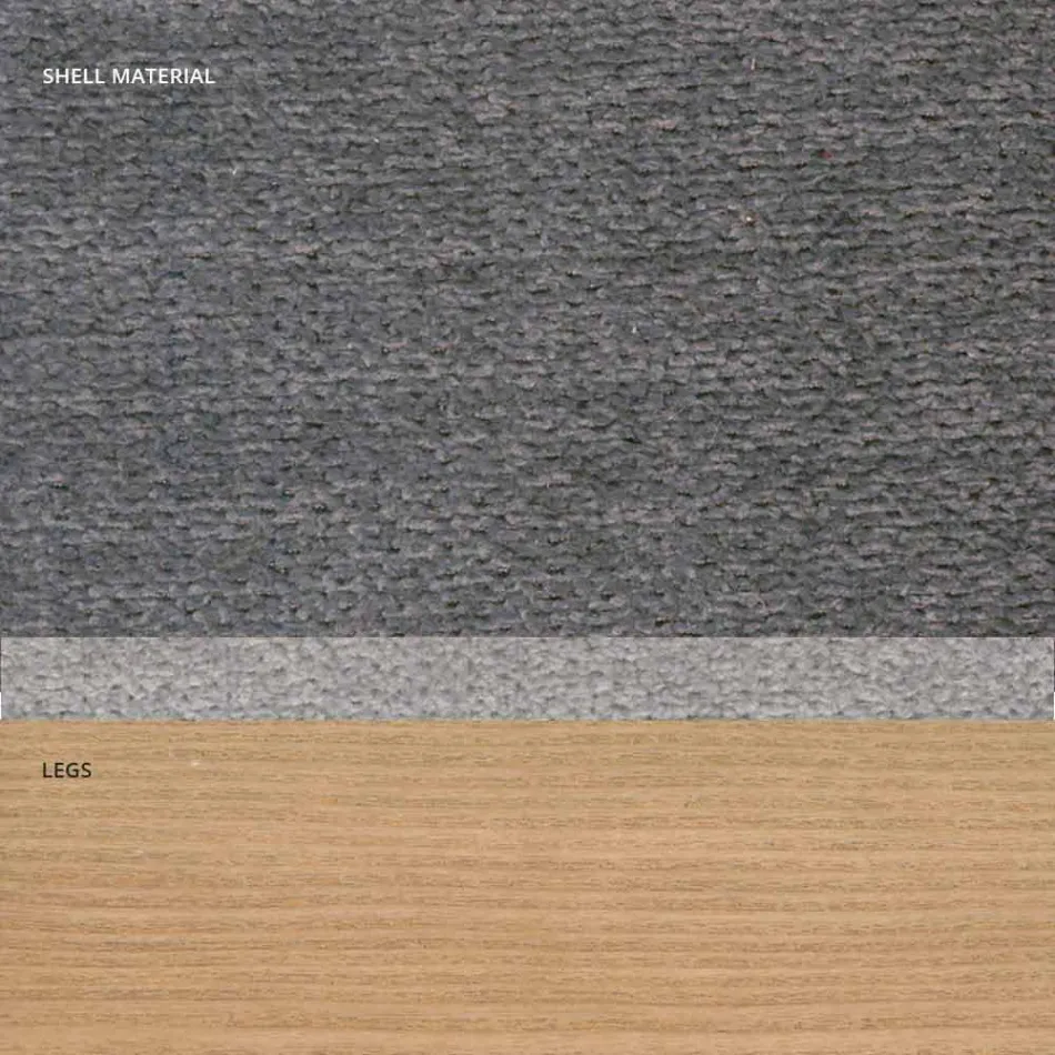 Karrige e dhomës së ndenjes në pëlhurë dhe druri modern i bërë në Itali, Oriella Viadurini