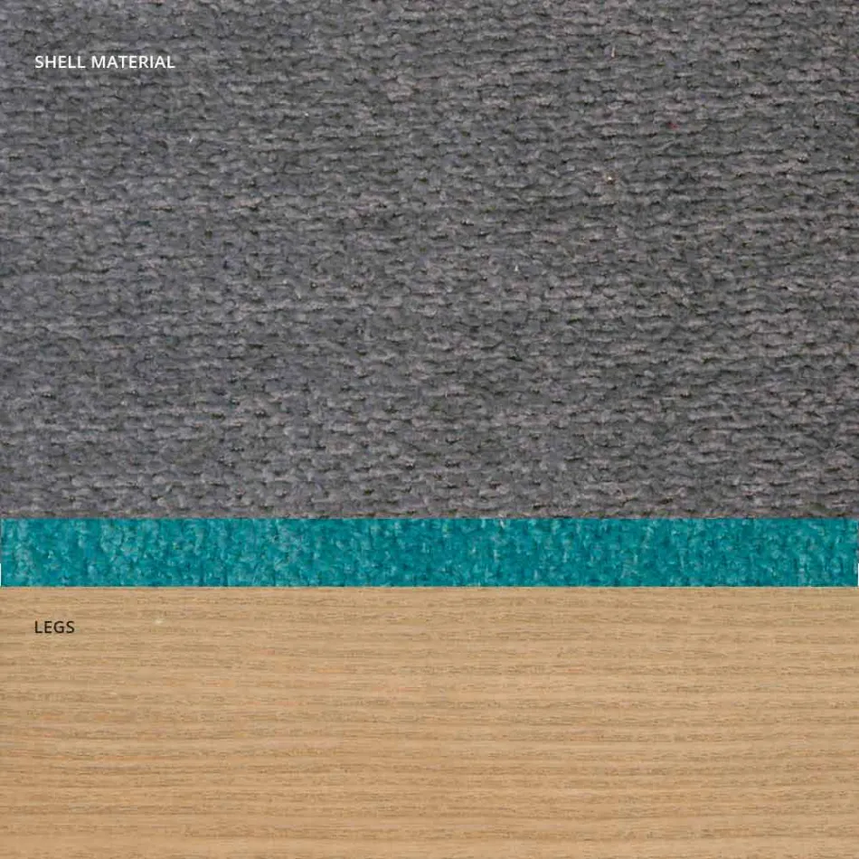 Karrige e dhomës së ndenjes në pëlhurë dhe druri modern i bërë në Itali, Oriella Viadurini