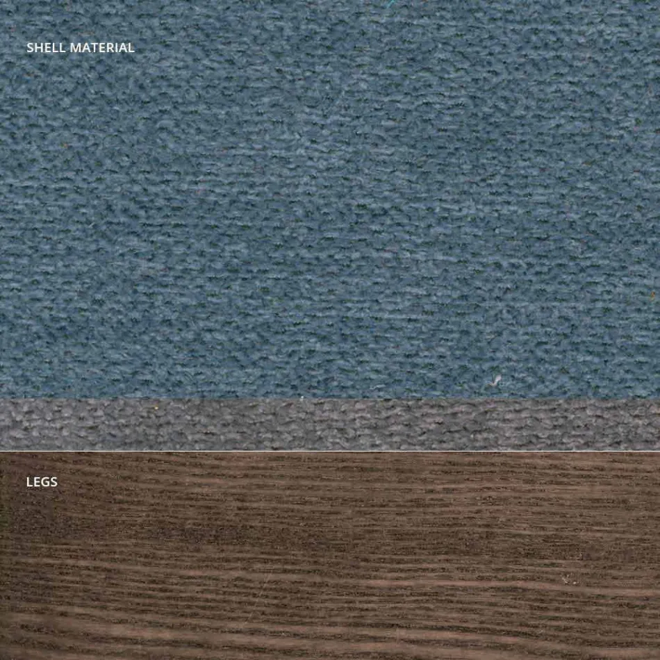 Karrige e dhomës së ndenjes në pëlhurë dhe druri modern i bërë në Itali, Oriella Viadurini