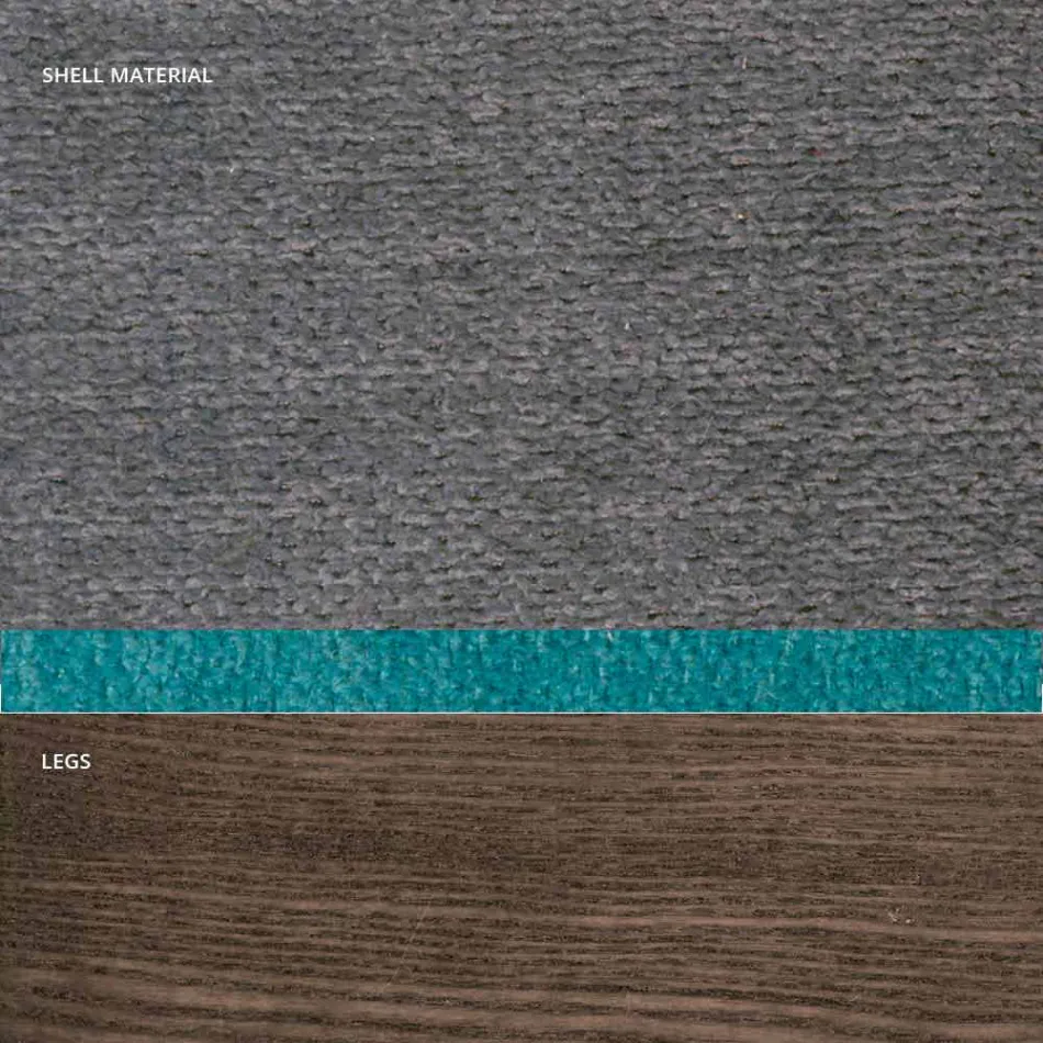 Karrige e dhomës së ndenjes në pëlhurë dhe druri modern i bërë në Itali, Oriella Viadurini