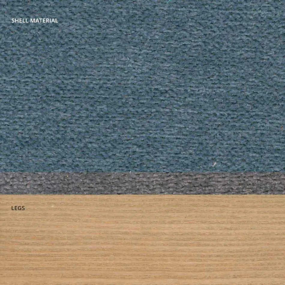 Karrige e dhomës së ndenjes në pëlhurë dhe druri modern i bërë në Itali, Oriella Viadurini