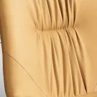 Karrige e dhomës së ndenjes me pëlhurë fibrash me efekt lëkure dhe metal, prodhim në Itali - Gohan Viadurini