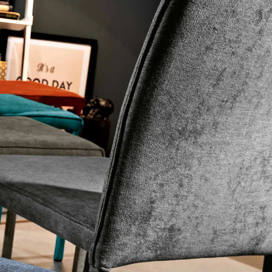 Karrige e dhomës së ndenjes tërësisht e veshur me susta në pëlhurë Made in Italy - Rosetta Viadurini