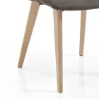 Karrige e dhomës së ndenjes e veshur me susta me dizenjo këmbësh prej pëlhure dhe hiri - Florinda Viadurini