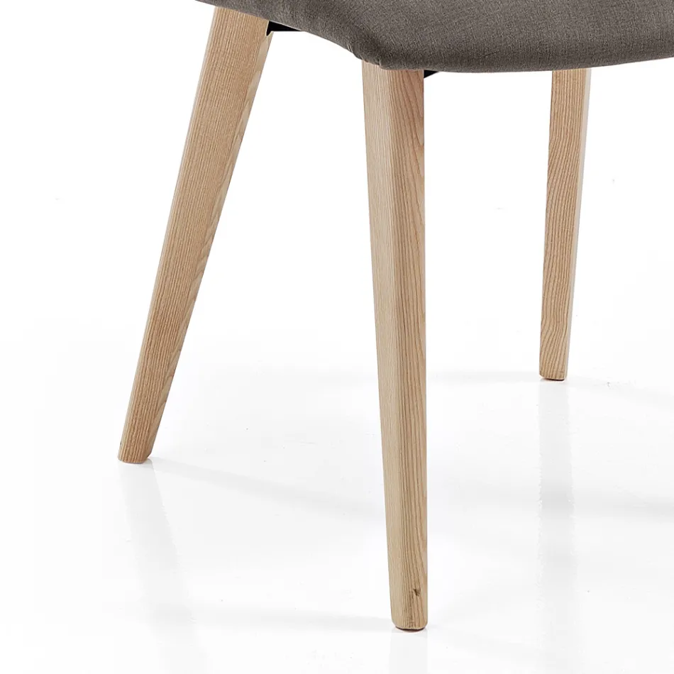 Karrige e dhomës së ndenjes e veshur me susta me dizenjo këmbësh prej pëlhure dhe hiri - Florinda Viadurini