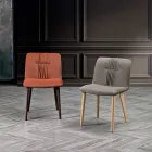 Karrige e dhomës së ndenjes e veshur me susta me dizenjo këmbësh prej pëlhure dhe hiri - Florinda Viadurini