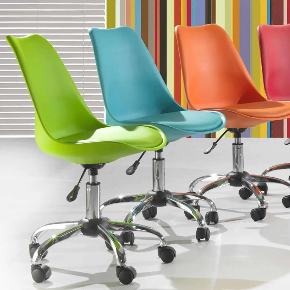 Karrige zyre me ngritës gazi në polipropilen dhe metal me ngjyra - Loredana Viadurini