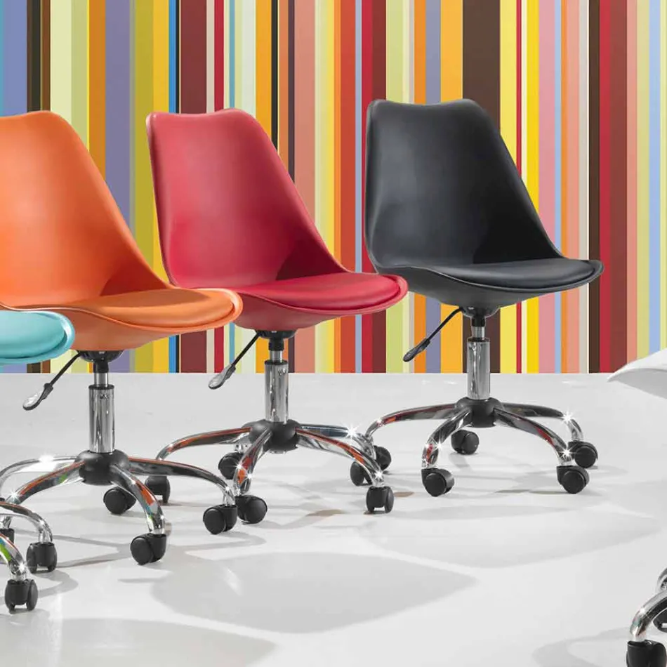 Karrige zyre me ngritës gazi në polipropilen dhe metal me ngjyra - Loredana Viadurini