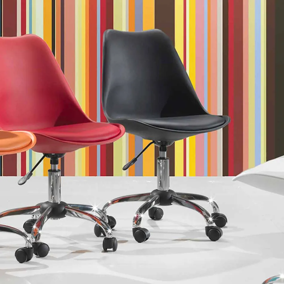 Karrige zyre me ngritës gazi në polipropilen dhe metal me ngjyra - Loredana Viadurini