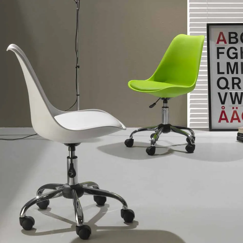 Karrige zyre me ngritës gazi në polipropilen dhe metal me ngjyra - Loredana Viadurini