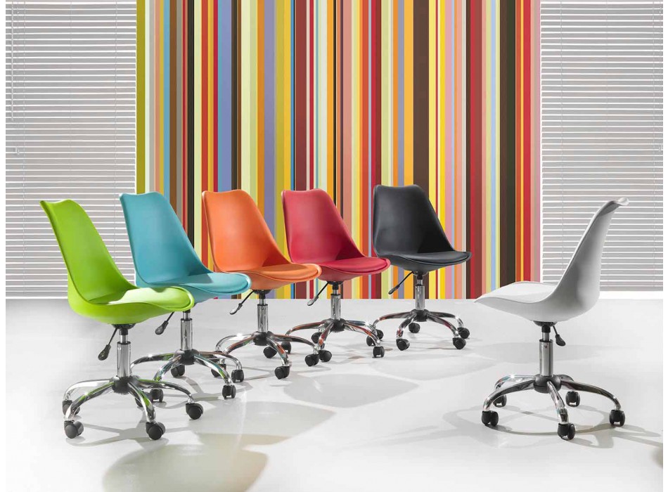 Karrige zyre me ngritës gazi në polipropilen dhe metal me ngjyra - Loredana Viadurini