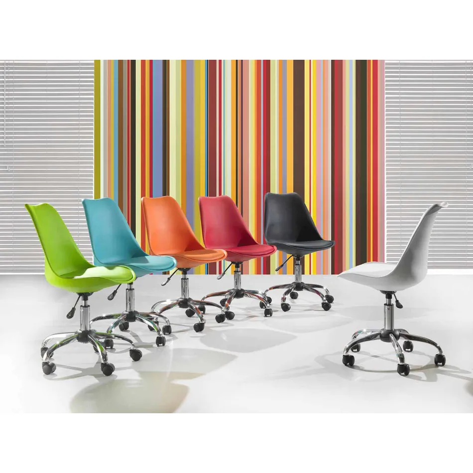 Karrige zyre me ngritës gazi në polipropilen dhe metal me ngjyra - Loredana Viadurini