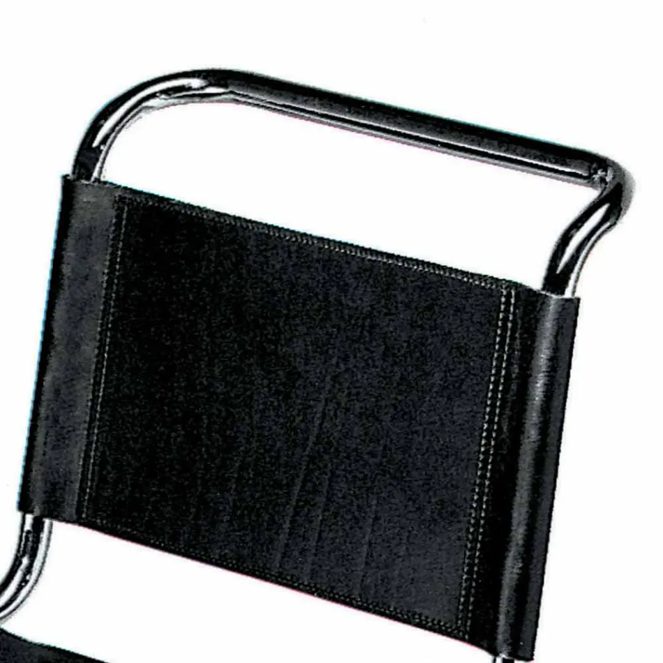 Karrige zyre lëkure me strukturë çeliku të kromuar Prodhuar në Itali - Elite Viadurini