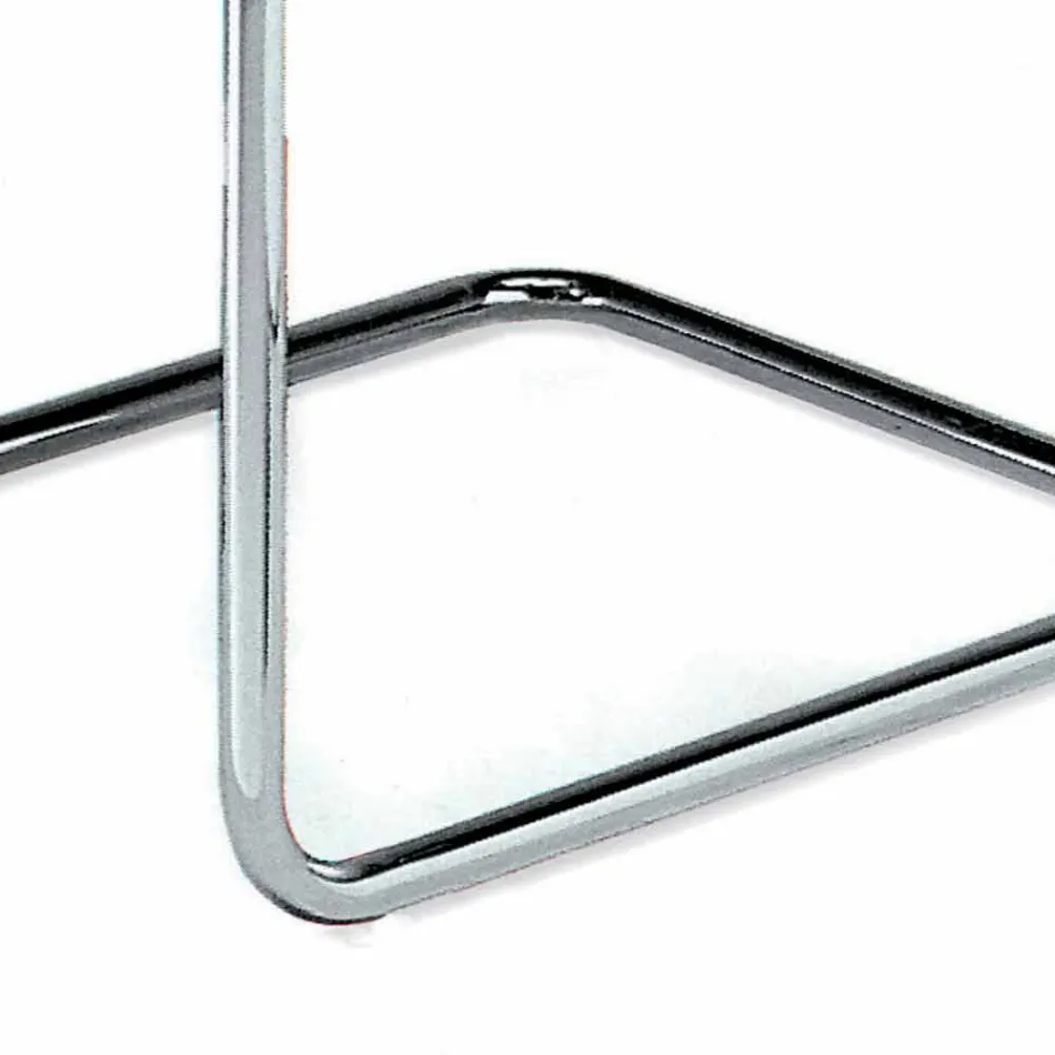 Karrige zyre lëkure me strukturë çeliku të kromuar Prodhuar në Itali - Elite Viadurini