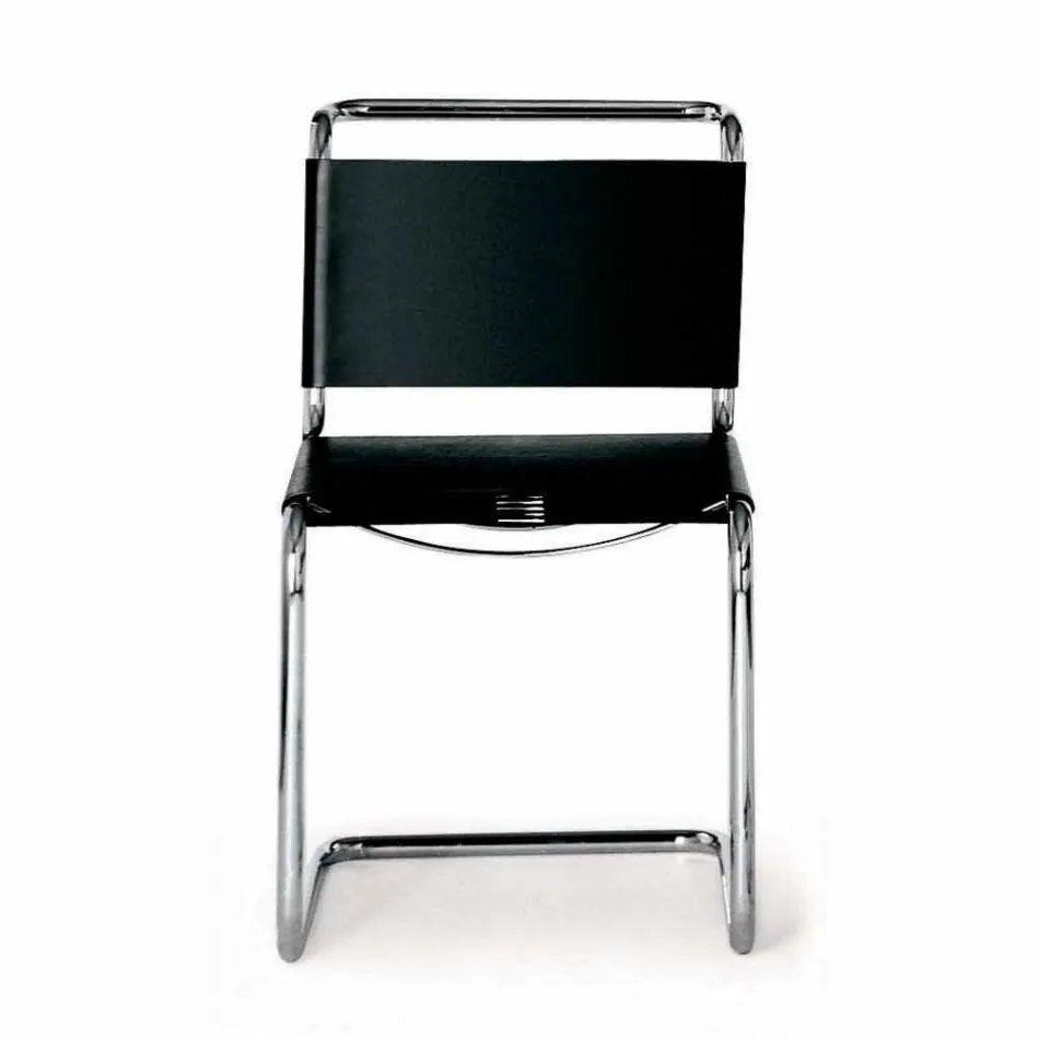 Karrige zyre lëkure me strukturë çeliku të kromuar Prodhuar në Itali - Elite Viadurini