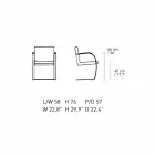 Karrige Zyre Lëkure me Strukturë Çeliku Kromi Prodhuar në Itali - Kuarc Viadurini