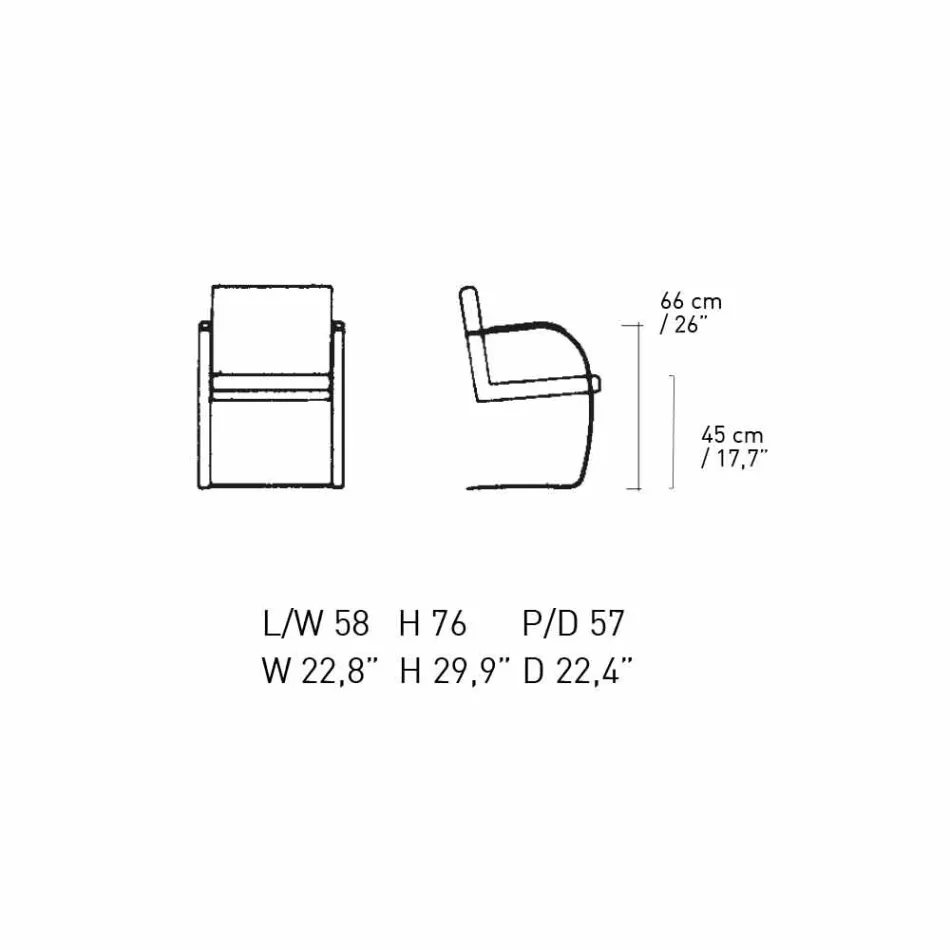 Karrige Zyre Lëkure me Strukturë Çeliku Kromi Prodhuar në Itali - Kuarc Viadurini