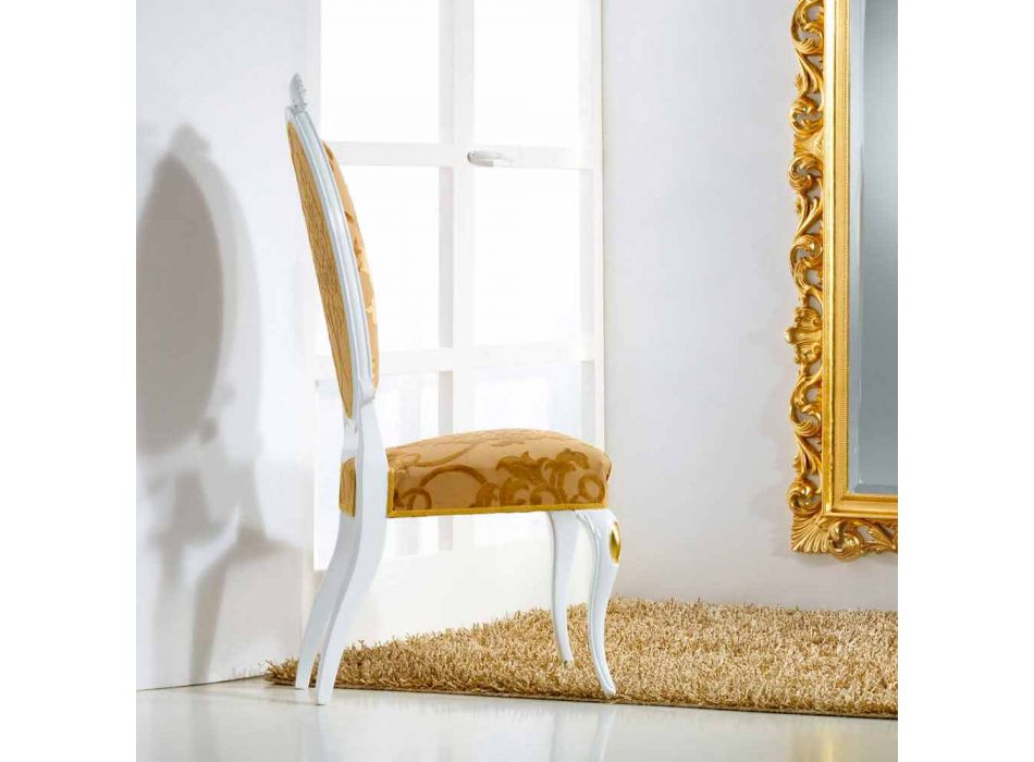 Karrige me dizajn klasik në dru me dekorime me gjethe ari Tristan Viadurini